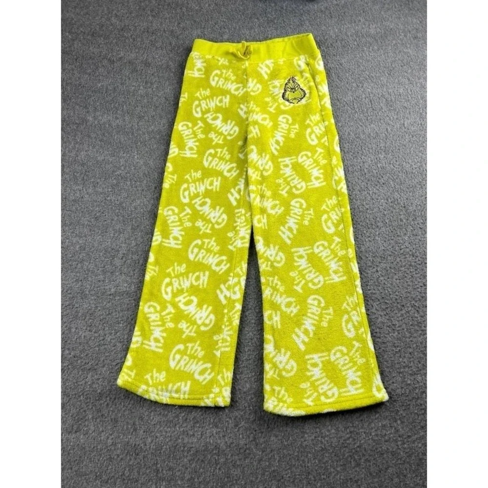 The Grinch‎ Yellow Fleece Casual Pants Kids Medium (8)